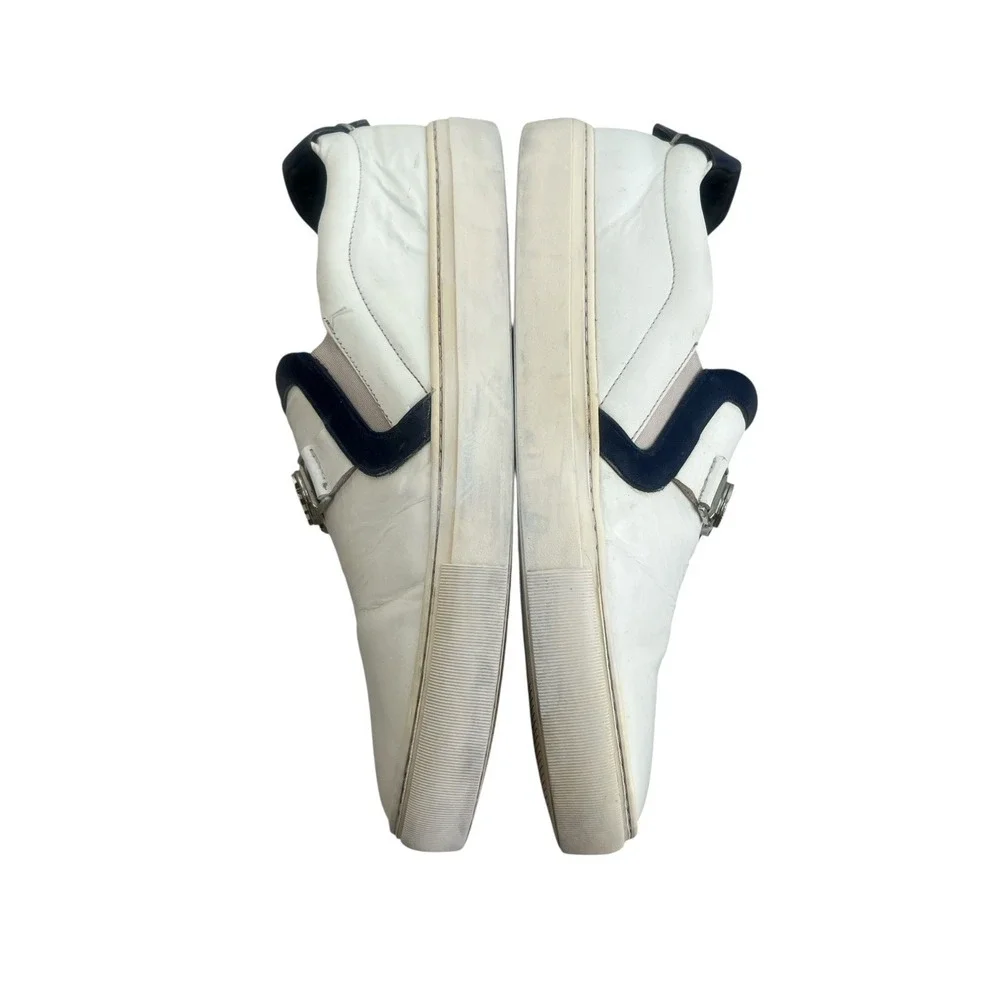 vtg Versace Collection nautical old money Leather Low Top Sneakers 44/US11 - Picture 4 of 11